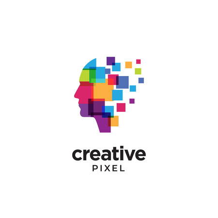 Digital Abstract human head logo for creativeのイラスト素材