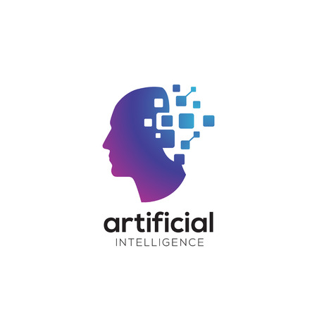 Digital Abstract human head logo for creativeのイラスト素材