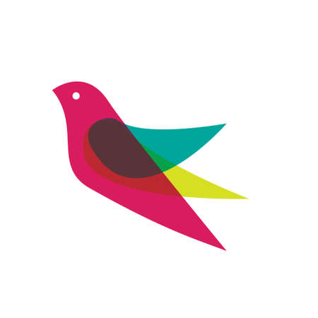 Modern abstract bird logo design with vibrant colorのイラスト素材