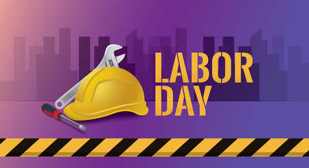 Labor Day vector illustration banner template, 1st May federal holiday for workersのイラスト素材