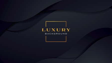 Dark wavy luxury background vector templateのイラスト素材