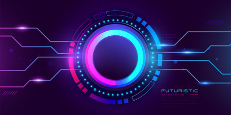 Futuristic hud interface technology backgroundのイラスト素材