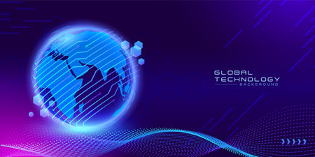 Modern global network technology background