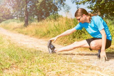 Jogger stretching