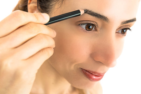 Close up of woman having make up