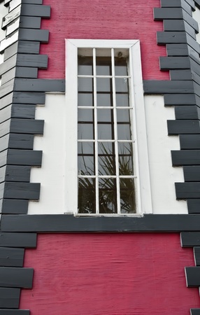 A colorful pattern graces the windows of a building in Myrtle Beach, South Carolinaの写真素材