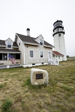 Cape Cod Highland Light in Truro, Massachusetts  The lighthouse was build in 1857 and is open to the public from May until October のeditorial素材
