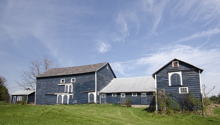 A collection of barns   buildings make a stylish rural setting in Princetown, New York のeditorial素材