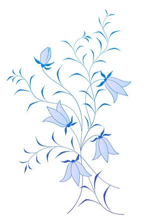 vector floral pattern with bluebells on white backgroundのイラスト素材