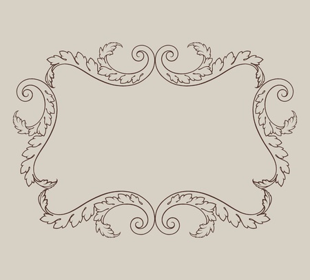 vintage border frame engraving with retro ornament pattern in antique baroque style decorative designのイラスト素材