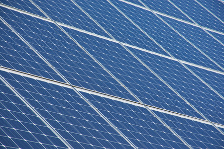 Photovoltaic plant close up of solar cells