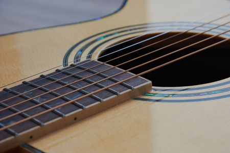 Close up guitars soundholeの写真素材