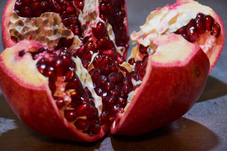 fresh pomegranate opened