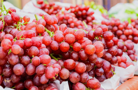 red grape bunches on a German market