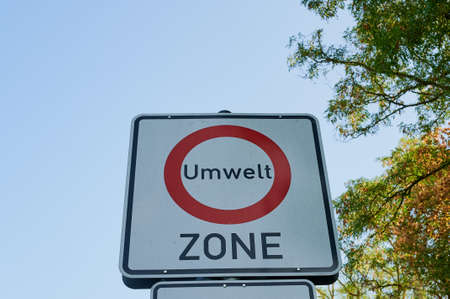 sign with the German words for environmental zoneの写真素材