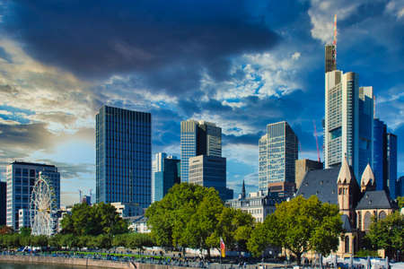 Cityscape of Frankfurt a. M. with its skyscrapersの写真素材