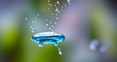 water bubble floating in an other liquid, illustration