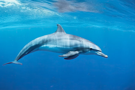 generative ai illustration of a bottlenose dolphin underwaterの素材