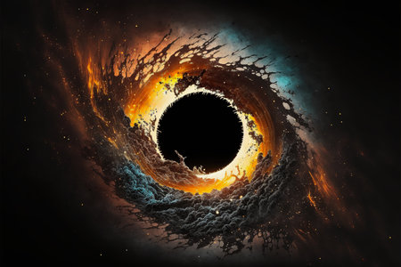 ai mid-journey illustration of a black hole in spaceの素材