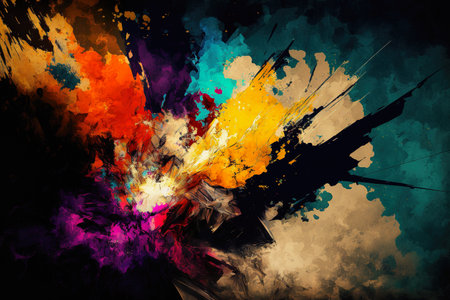 ai mid-journey generated background illustration, abstract colorful painting styleの素材