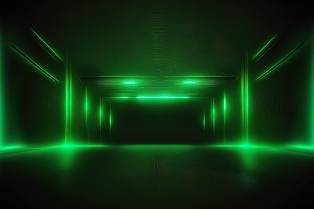 midday illustration of a green neon background imageの素材