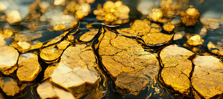 Illustration of an abstract golden textured backgroundの素材