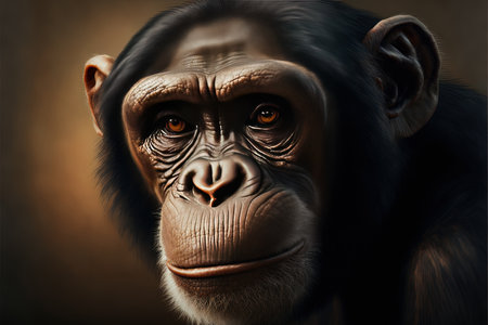 ai generated mid-journey illustration of chimpanzee portraitの素材