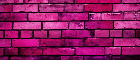 generative ai illustration of a magenta colored brickstone wall as background imageの素材