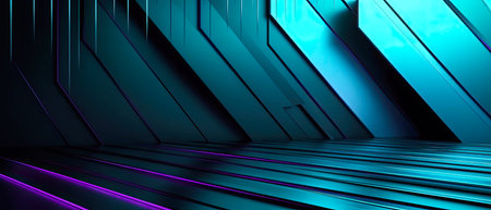 generative ai illustration of an abstract modern blue metallic backgroundの素材