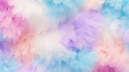 AI generative illustration of a feather background in pastel colorsの素材