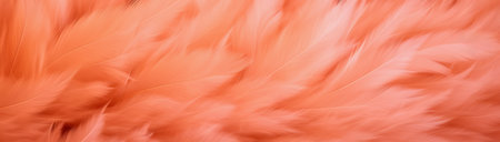 AI generative illustration of a peach colored feather backgroundの素材
