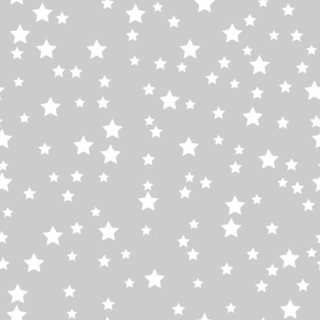 Seamless pattern of white stars on a gray background.のイラスト素材