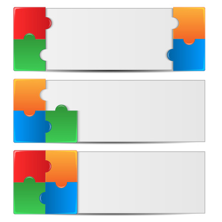 set backgrounds decorated with colorful puzzles.collection of abstract backgrounds.vectorのイラスト素材