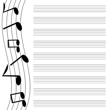 black music on white background.musical design.music books.vectorのイラスト素材