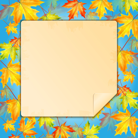 Autumn background with maple leaves and place for your textのイラスト素材