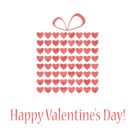 Abstract gift box with a pattern of hearts for Valentine's Dayのイラスト素材
