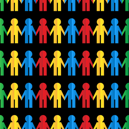 Seamless pattern with colored paper menのイラスト素材