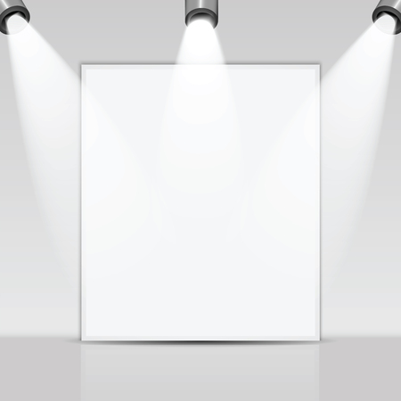 Art gallery  and spotlights with place for your designのイラスト素材