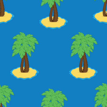 Seamless pattern with palm trees on a white background.Tropical paradiseのイラスト素材