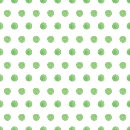 Watercolor seamless pattern.Background with watercolor paint green spots.Green dotsのイラスト素材