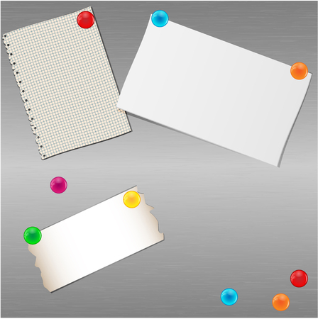 paper folias and magnets on a ferrous surfaceのイラスト素材
