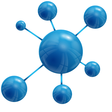 Spheres of blue color on a white backgroundのイラスト素材