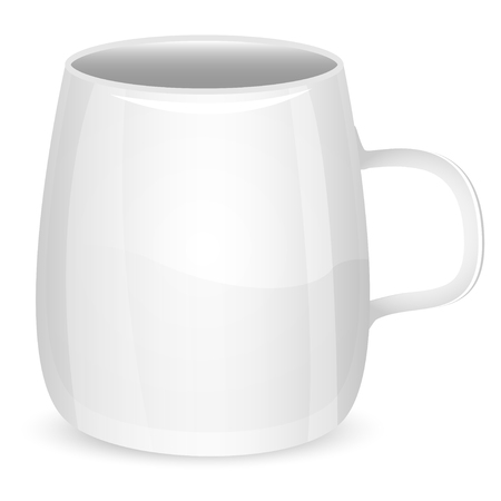 illustration of cup of white color on a white backgroundのイラスト素材