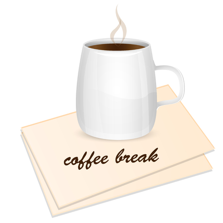 cup of coffee on a white backgroundのイラスト素材