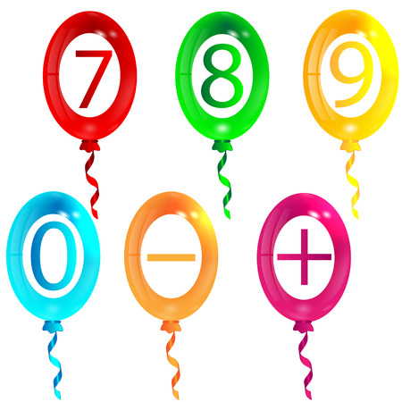 balloons with numbers and signsのイラスト素材