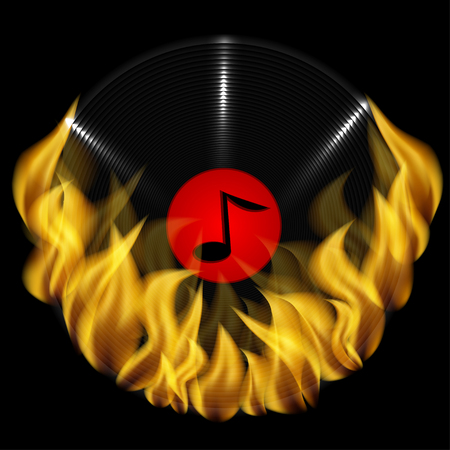 Musical plate and fire.のイラスト素材