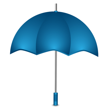 Umbrella of blue color on a white background.のイラスト素材