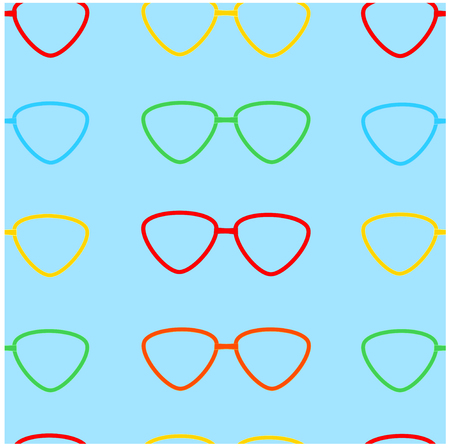 Varicoloured glasses on a blue background.のイラスト素材