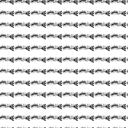 Floral Christmas background. Hand drawn Merry Christmas and Happy New Year doodle seamless pattern.  Festive winter seamless pattern.のイラスト素材