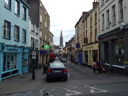 Narrow road in Ennis, Irelandのeditorial素材